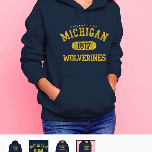 Women's Michigan Hoodie - Navy - Picture 3 of 3